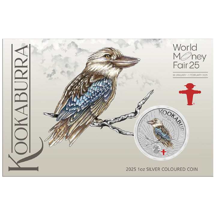 Kookaburra Kolorowana Uncja Srebra World Money Fair Wyroby