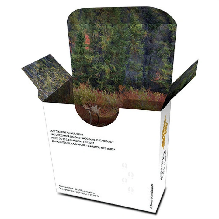 Nature's Impressions: Woodland Caribou 1 uncja Srebra 2017 Proof