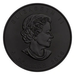 Kanadyjski Liść Klonowy Apocalypse pozłacany 1 uncja Srebra 2016 Black Ruthenium