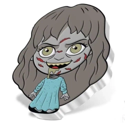 Niue: Horror - Exorcist Chibi Coin kolorowany 1 uncja Srebra 2022 Proof