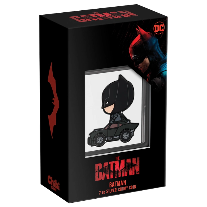 Niue: The Batman - Batman Day Chibi Coin kolorowany 2 uncje Srebra 2022 Proof
