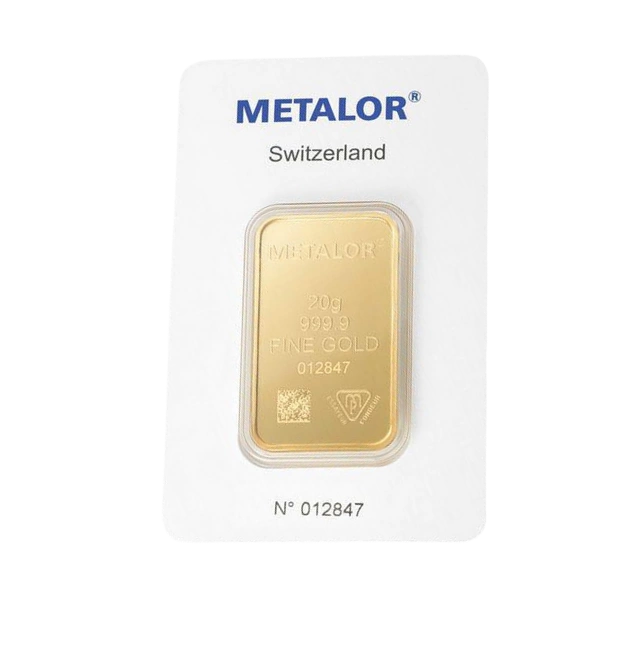 Metalor: Sztabka 20 gramów Złota