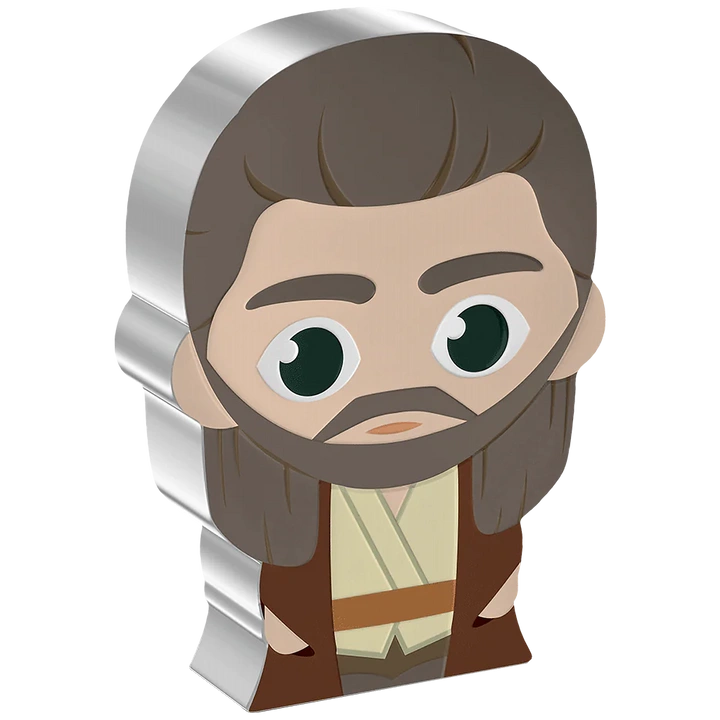 Niue: Star Wars Qui-Gon Jinn Chibi Coin kolorowany 1 uncja Srebra 2023 Proof
