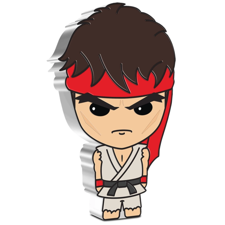 Niue: Street Fighter - Ryu Chibi Coin kolorowany 1 uncja Srebra 2021 Proof