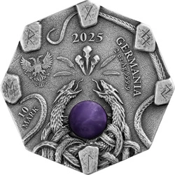 Witchcraft - Herbalist kolorowany 2 uncje Srebra 2025 Amethyst Antiqued Coin