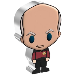 Niue: Star Trek - Jean-Luc Picard Chibi Coin kolorowany 1 uncja Srebra 2022 Proof