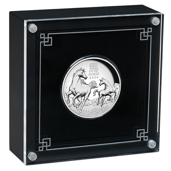 Perth Mint: Lunar III - Rok Konia 1 uncja Srebra 2026 Proof High Relief