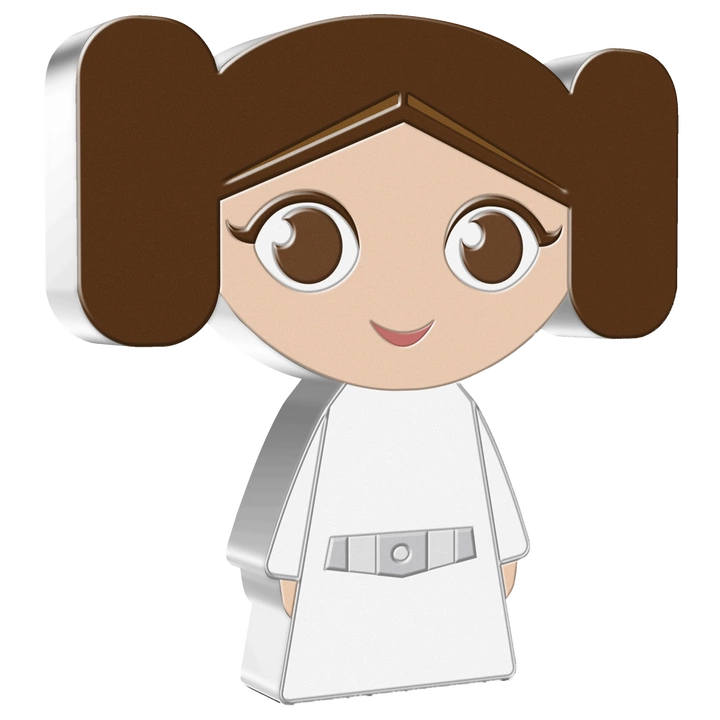 Niue: Star Wars - Princess Leia Chibi Coin kolorowany 1 uncja Srebra 2021 Proof