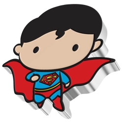 Niue: DC Comics - Superman Flying Chibi Coin kolorowany 1 uncja Srebra 2021 Proof