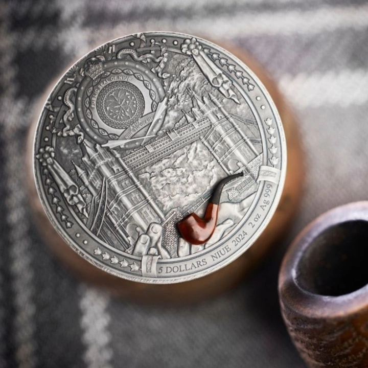 Niue: Sherlock Holmes - The Sign Of Four 5$ 2 Uncje Srebra 2024