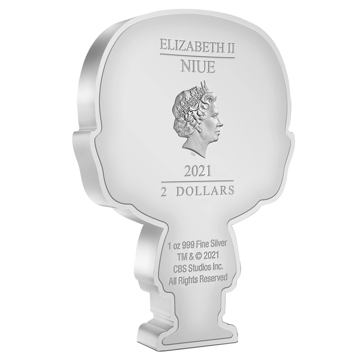 Niue: Star Trek - Spock Chibi Coin kolorowany 1 uncja Srebra 2021 Proof