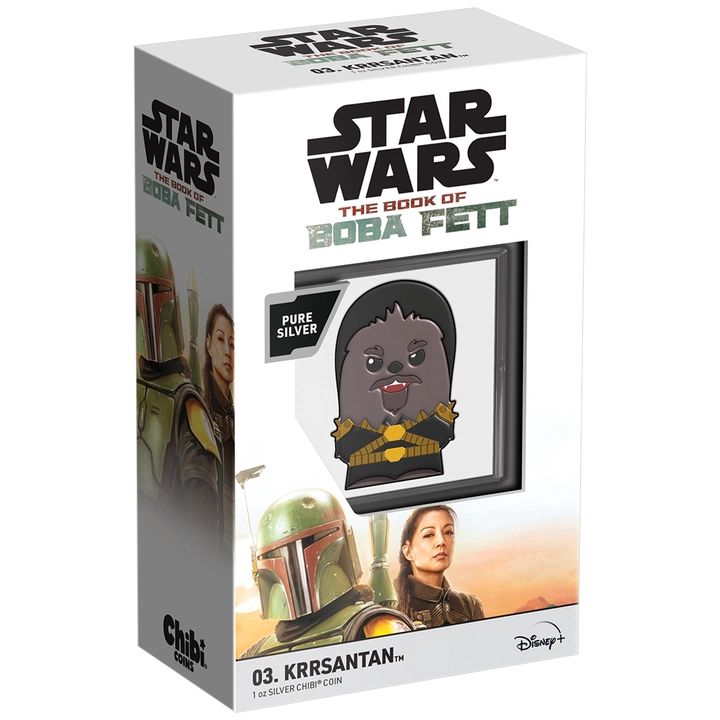 Niue: Star Wars - Krrsantan Chibi Coin kolorowany 1 uncja Srebra 2022 Proof