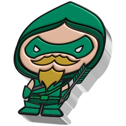 Niue: DC Comics - Green Arrow Chibi Coin kolorowany 1 uncja Srebra 2022 Proof