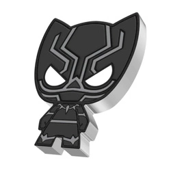 Niue: Marvel Black Panther Chibi Coin kolorowany 1 uncja Srebra 2023 Proof