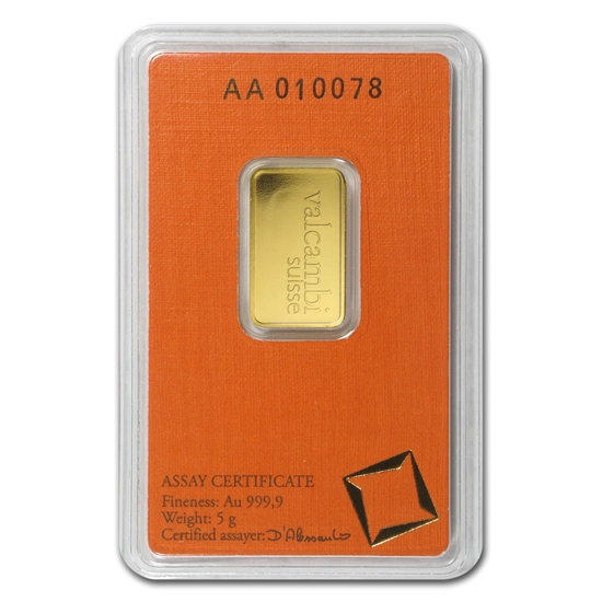 Sztabka Valcambi 5 gramów Złota