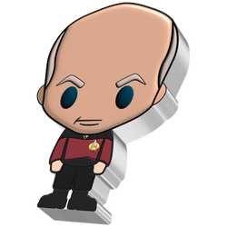 Niue: Star Trek - Jean-Luc Picard Chibi Coin kolorowany 1 uncja Srebra 2022 Proof