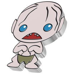 Niue: The Lord of the Rings - Golllum Chibi Coin kolorowany 1 uncja Srebra 2021 Proof