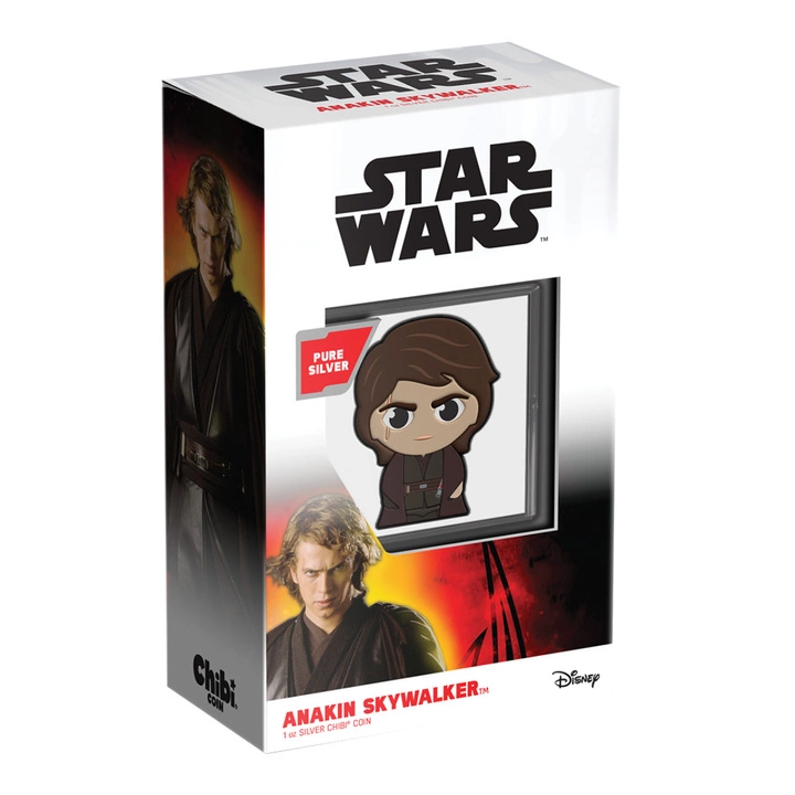 Niue: Star Wars Anakin Skywalker Chibi Coin kolorowany 1 uncja Srebra 2023 Proof