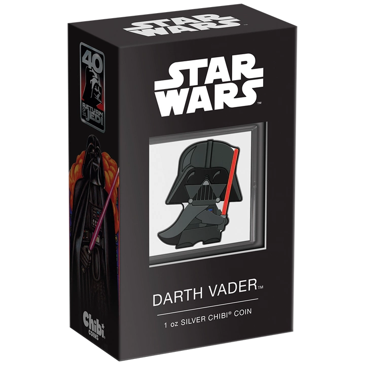 Niue: Star Wars - Darth Vader Chibi Coin kolorowany 1 uncja Srebra 2023 Proof