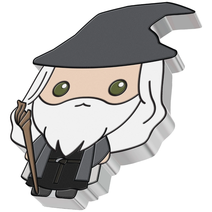 Niue: The Lord of the Rings - Gandalf Chibi Coin kolorowany 1 uncja Srebra 2021 Proof