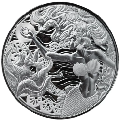 Samoa: Mermaid & Pearl 1 uncja Srebra 2025 Prooflike
