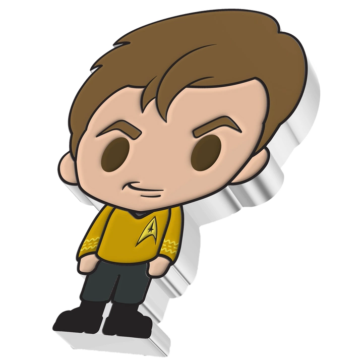Niue: Star Trek - Captain Kirk Chibi Coin kolorowany 1 uncja Srebra 2021 Proof