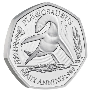 Tales of the Earth: Plesiosaurus 50p Srebro 2021 Proof