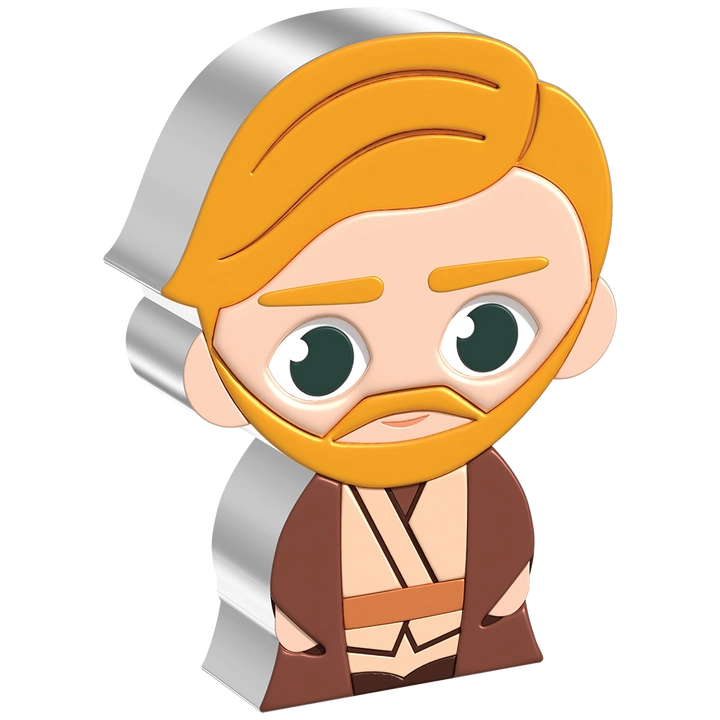 Niue: Star Wars - Young Obi-Wan Kenobi Chibi Coin kolorowany 1 uncja Srebra 2022 Proof