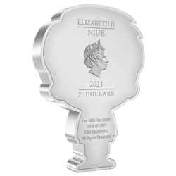 Niue: Star Trek - Captain Kirk Chibi Coin kolorowany 1 uncja Srebra 2021 Proof