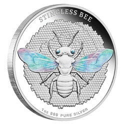 Niue: Australian Native Bees - Stingless Bee 1 uncja Srebra 2026 Proof Hologram