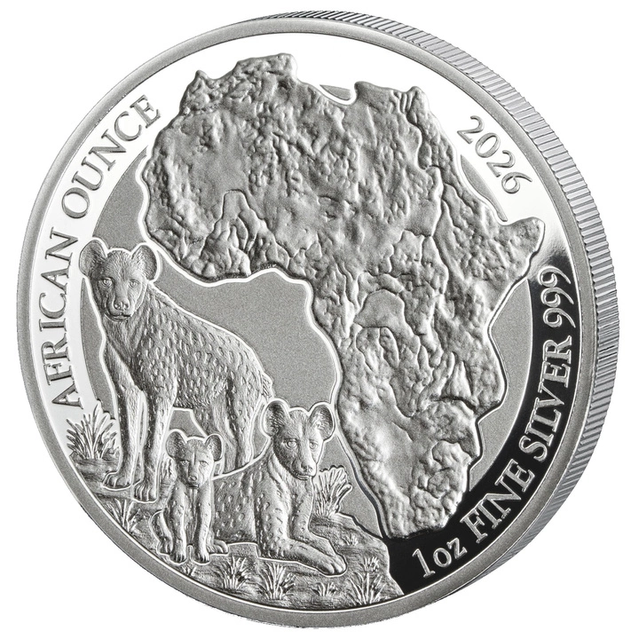 Rwanda: African Ounce - Spotted Hyena 1 uncja Srebra 2026 Proof