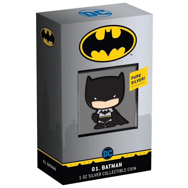 Niue: DC Comics - Batman Chibi Coin kolorowany 1 uncja Srebra 2020 Proof