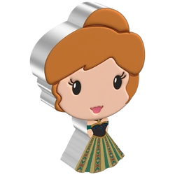 Niue: Disney Frozen - Anna Chibi Coin kolorowany 1 uncja Srebra 2022 Proof