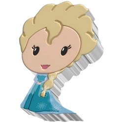Niue: Disney Frozen - Elsa Chibi Coin kolorowany 1 uncja Srebra 2022 Proof