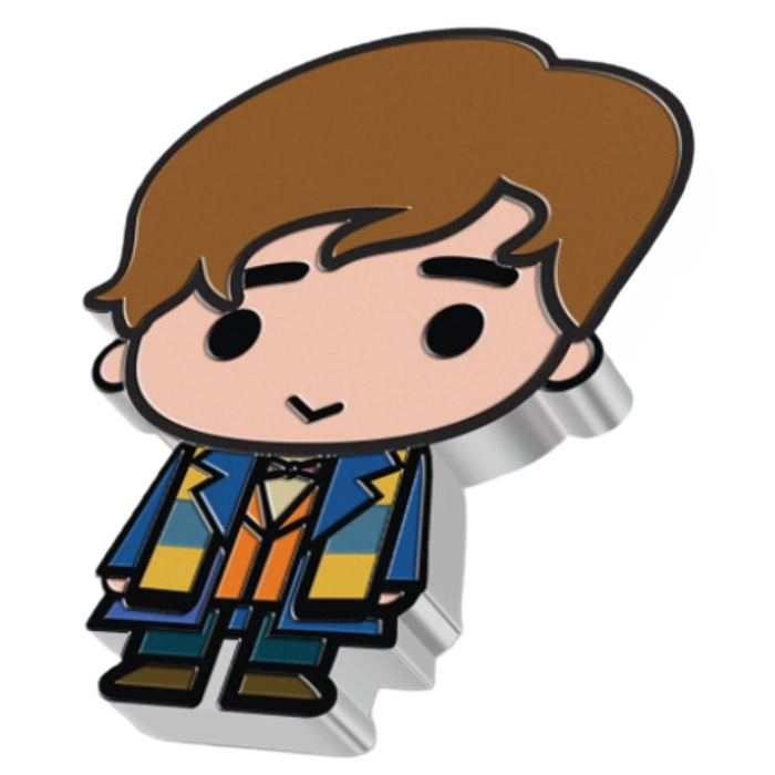 Niue: Fantastic Beasts - Newt Scamander Chibi Coin kolorowany 1 uncja Srebra 2021 Proof