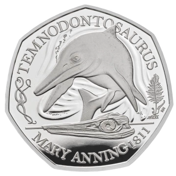 Tales of the Earth: Temnodontosaurus 50p Srebro 2021 Proof