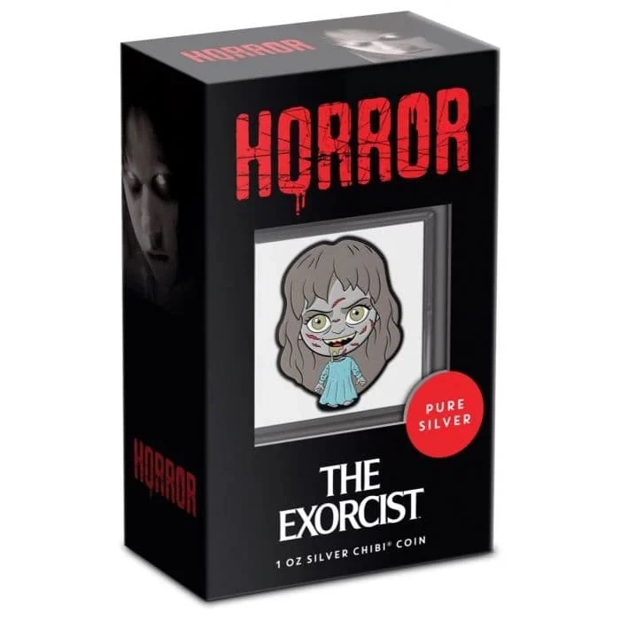 Niue: Horror - Exorcist Chibi Coin kolorowany 1 uncja Srebra 2022 Proof