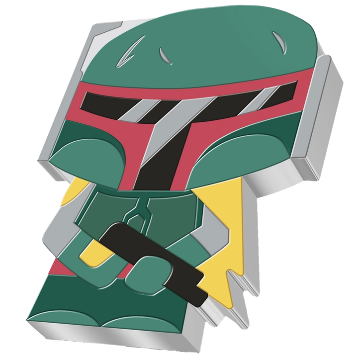 Niue: Star Wars - Boba Fett Chibi Coin kolorowany 1 uncja Srebra 2020 Proof