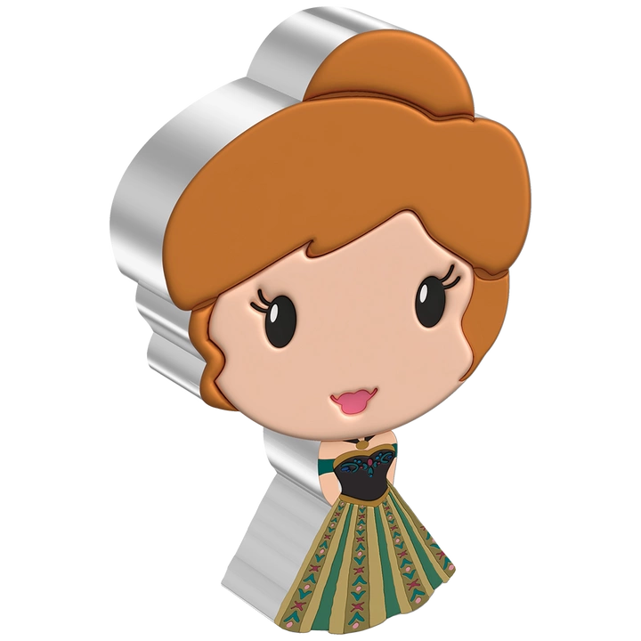 Niue: Disney Frozen - Anna Chibi Coin kolorowany 1 uncja Srebra 2022 Proof
