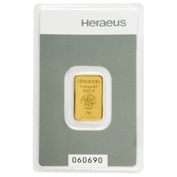 Sztabka Heraeus 5 gramów Złota