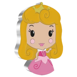 Niue: Disney - Aurora Chibi Coin kolorowany 1 uncja Srebra 2021 Proof