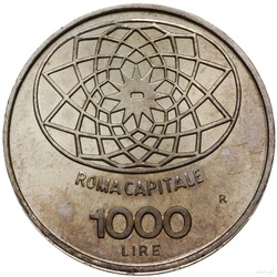 Włochy: Rzym Jako Stolica - 100. Rocznica 1000 lirów 1970