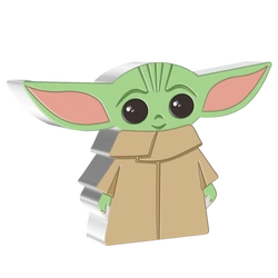 Niue: Star Wars - Grogu Chibi Coin kolorowany 1 uncja Srebra 2021 Proof