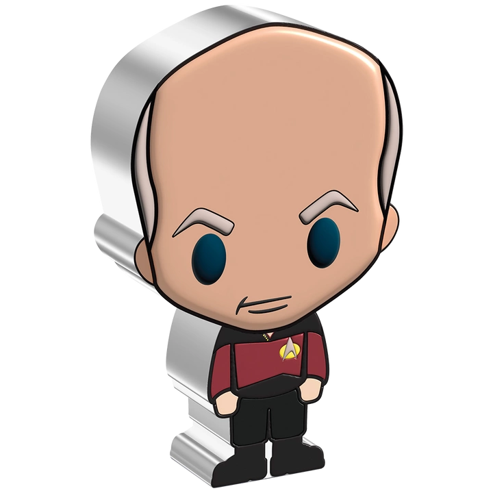 Niue: Star Trek - Jean-Luc Picard Chibi Coin kolorowany 1 uncja Srebra 2022 Proof