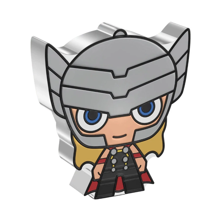 Niue: Marvel Thor Chibi Coin kolorowany 1 uncja Srebra 2023 Proof