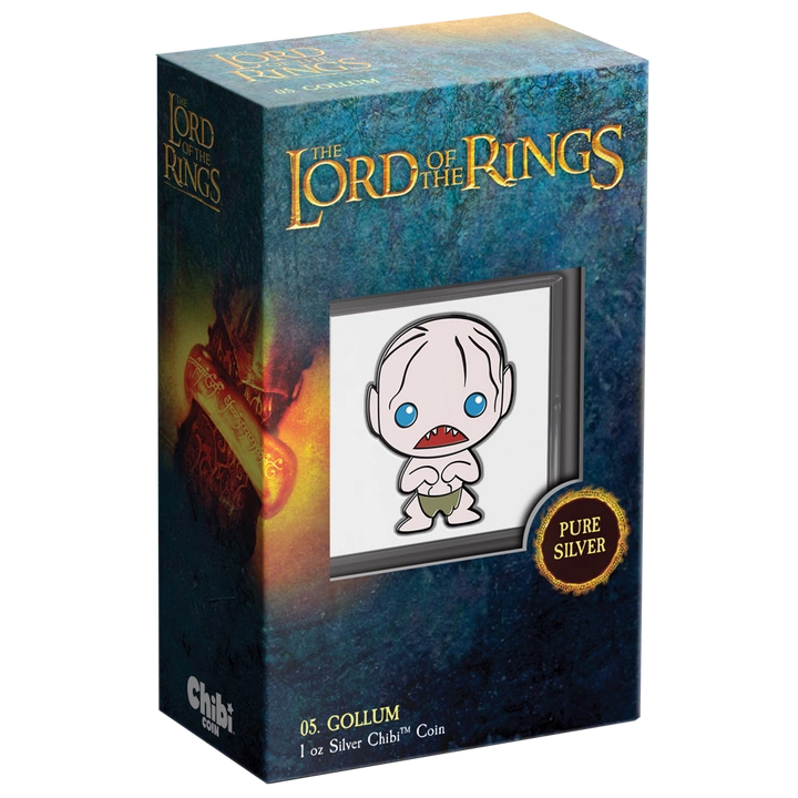 Niue: The Lord of the Rings - Golllum Chibi Coin kolorowany 1 uncja Srebra 2021 Proof