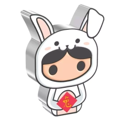 Niue: Lunar - Year of the Rabbit Chibi Coin kolorowany 1 uncja Srebra 2023 Proof