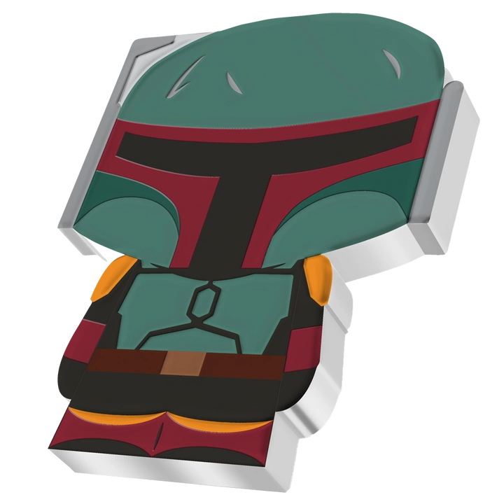 Niue: Star Wars - Boba Fett Chibi Coin kolorowany 1 uncja Srebra 2022 Proof