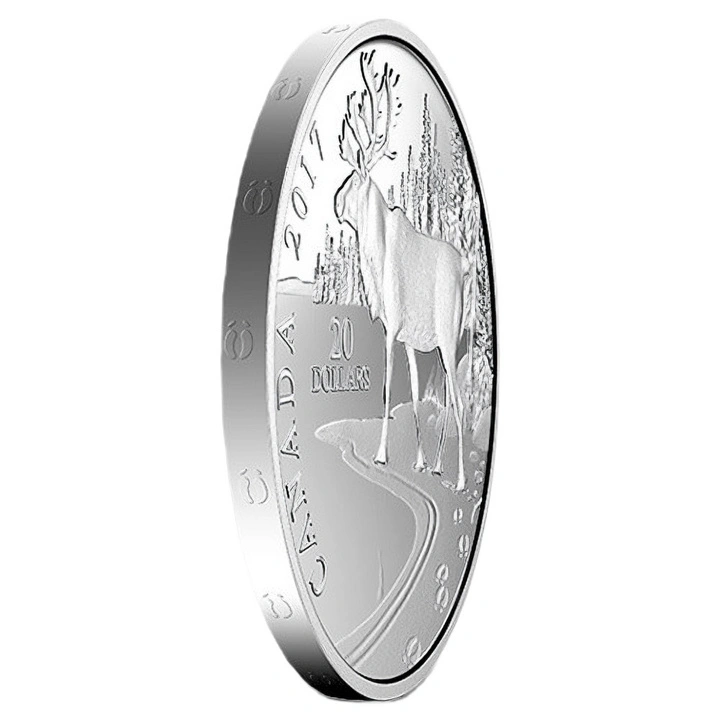 Nature's Impressions: Woodland Caribou 1 uncja Srebra 2017 Proof