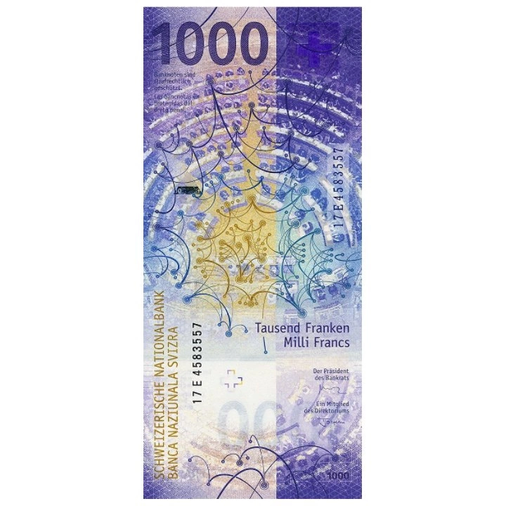 Banknot Szwajcaria 1000 Franków (1000 CHF) Obiegowy